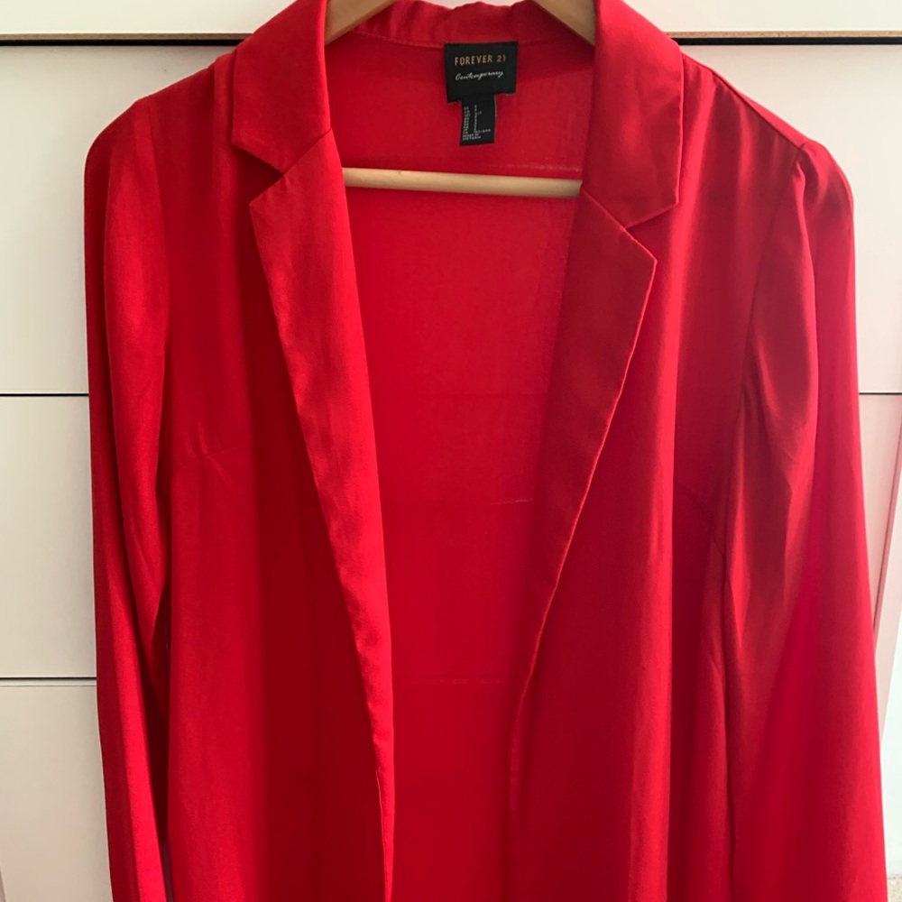 Red flowy blazer Forever21 size S